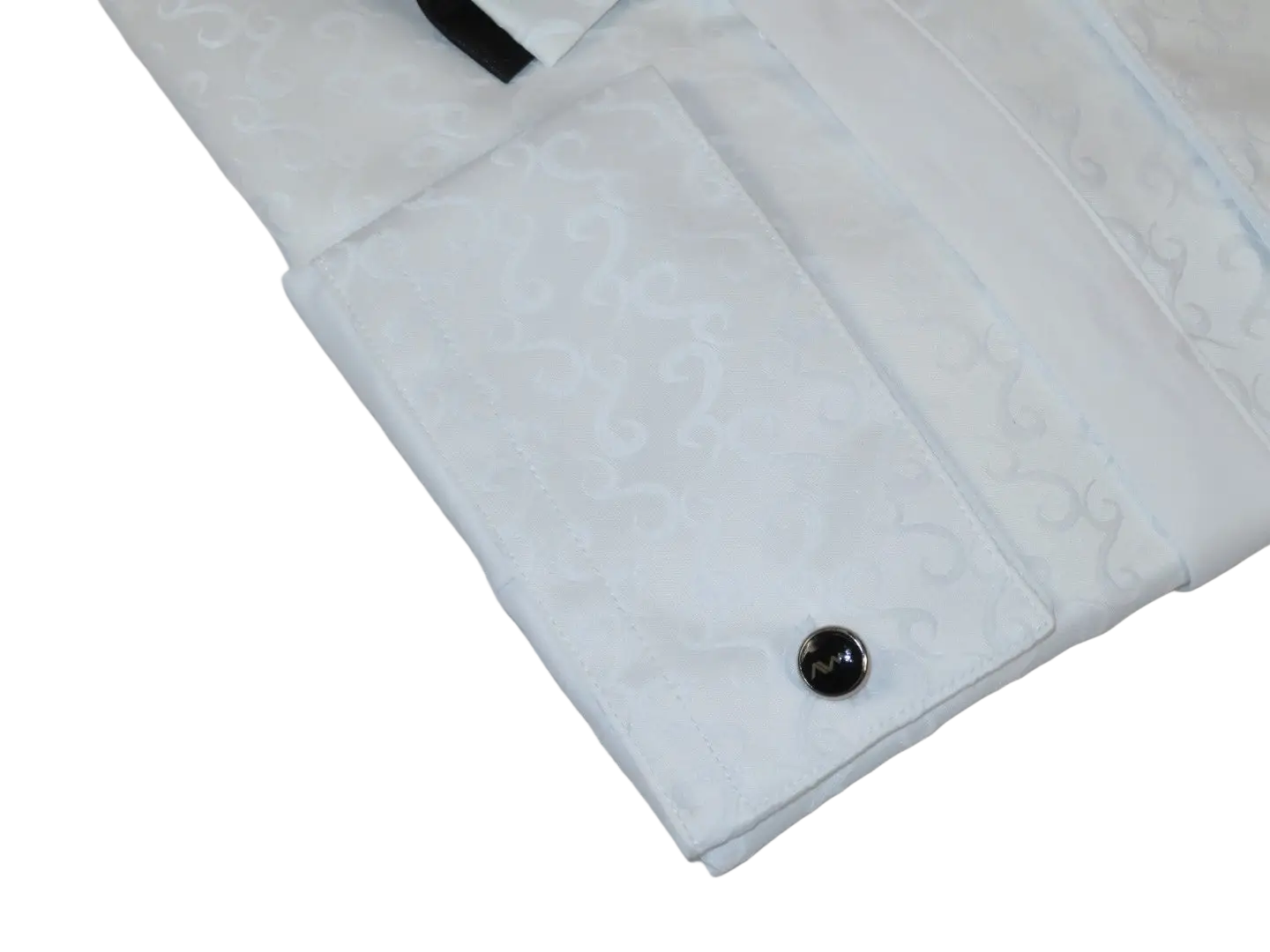 Men CEREMONIA Formal Cotton Shirt Wingtip Slim Fit Turkey #90003 White Floral