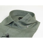 Allegro Premium Linen Shirts Soft Breathable With Hidden Collar Button 901-6 Green