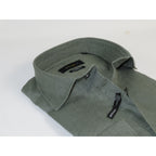 Allegro Premium Linen Shirts Soft Breathable With Hidden Collar Button 901-6 Green