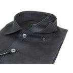 Allegro Premium Linen Shirts Soft Breathable With Hidden Collar Button 902-10 Black