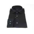 Allegro Premium Linen Shirts Soft Breathable With Hidden Collar Button 902-10 Black