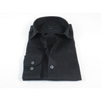 Allegro Premium Linen Shirts Soft Breathable With Hidden Collar Button 902-10 Black