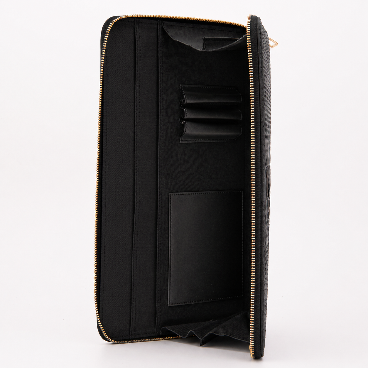 The Varese Black Hand-Painted Snake Leather 14” Laptop Portfolio