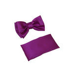 Men's Satin Silky Bow Tie Hankie by J.Valintin Collection #91 Fuchsia Pink