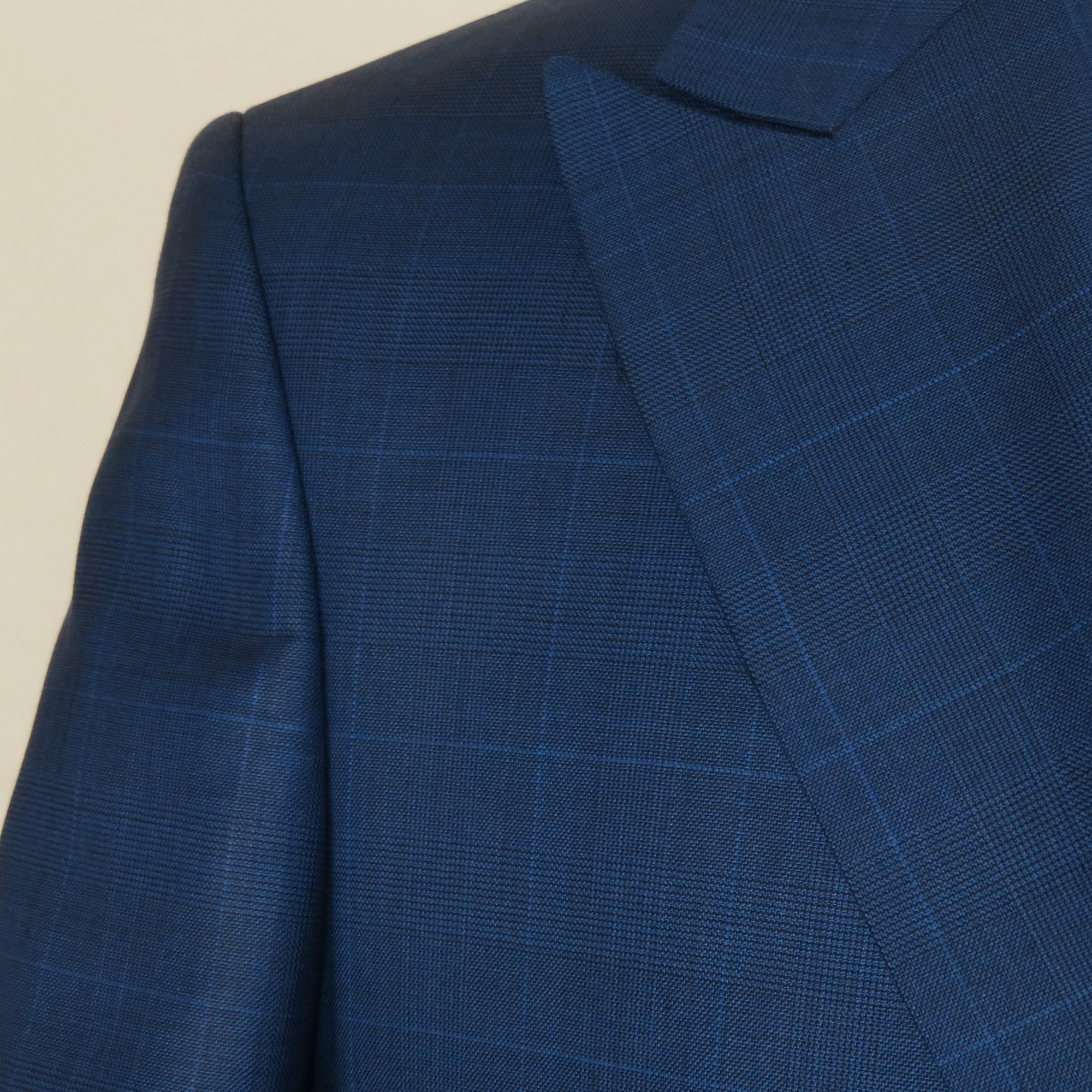 Men's Levent Serez Turkish Suit Super 160's Italian Wool 9125 Blue Glenn Plaid
