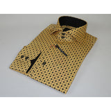 Men's AXXESS Turkey Sports Dress Shirt 100% Cotton High Collar 923-01 Gold