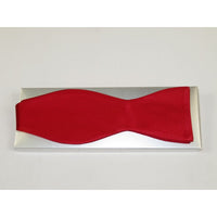 Men's Self Bow Tie By Hand J.Valintin Collection Solid Satin #92545 Red