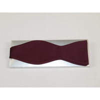 Men's Self Bow Tie By Hand J.Valintin Collection Solid Satin #92546 Burgundy