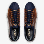 The Caesars Navy & Tan Leather Men Sneaker