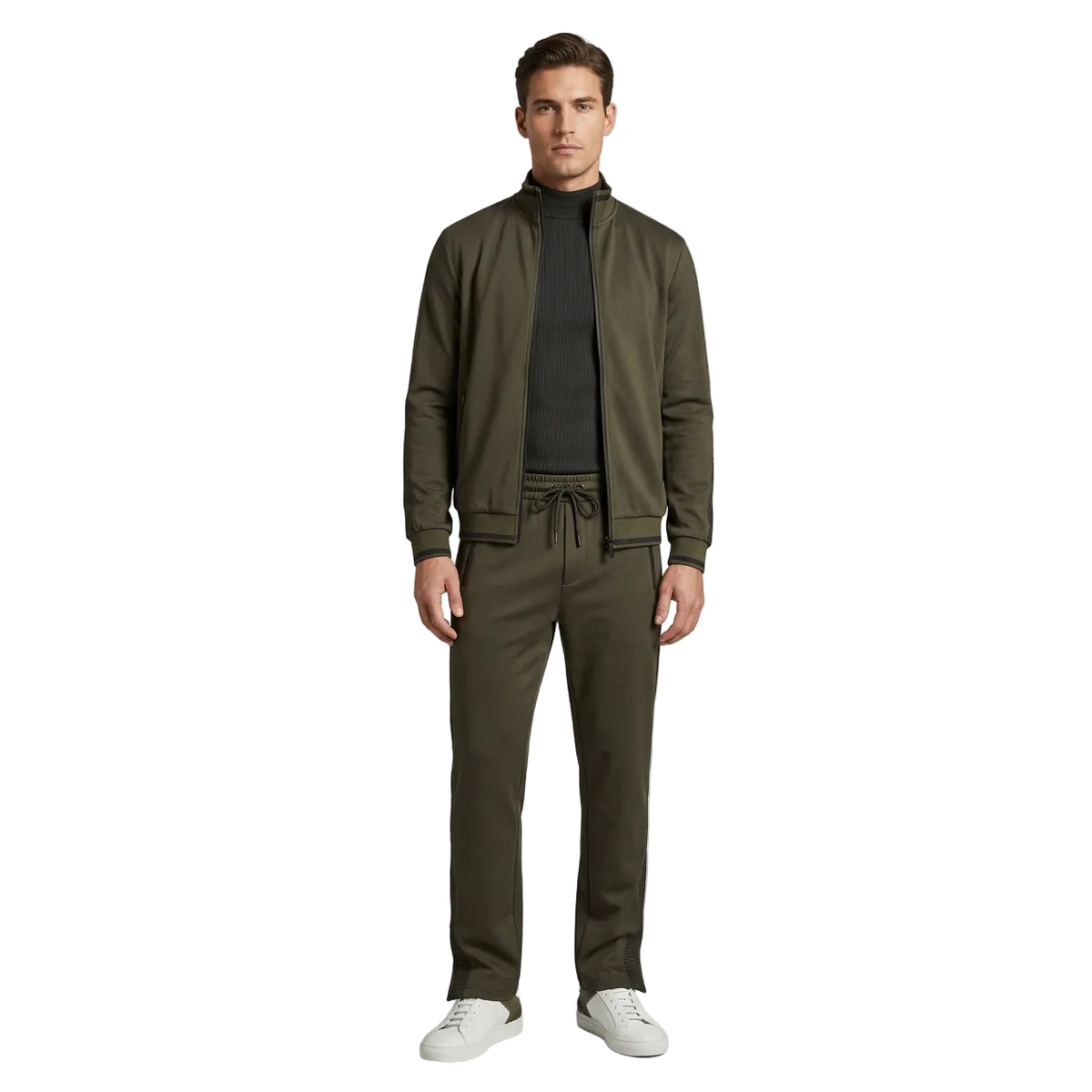 Men's Monte Carlo Turkey Comfort Jogging Suit 2pc Jump Set 95183 Olive Green