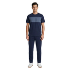Men's Monte Carlo European 2pc Walking T-shirt Pants Set Stretch Cotton 95262 Laci Navy