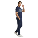 Men's Monte Carlo European 2pc Walking T-shirt Pants Set Stretch Cotton 95262 Laci Navy