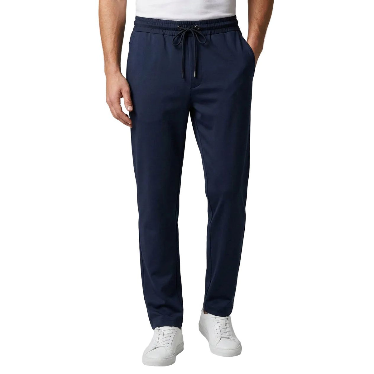 Men's Monte Carlo European 2pc Walking T-shirt Pants Set Stretch Cotton 95262 Laci Navy