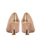 The Brunello Gold Leather Pump Women Shoe