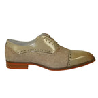 Men's Giovanni Shoes High Quality Leather/Fabric Cap Toe REED Natural Tan