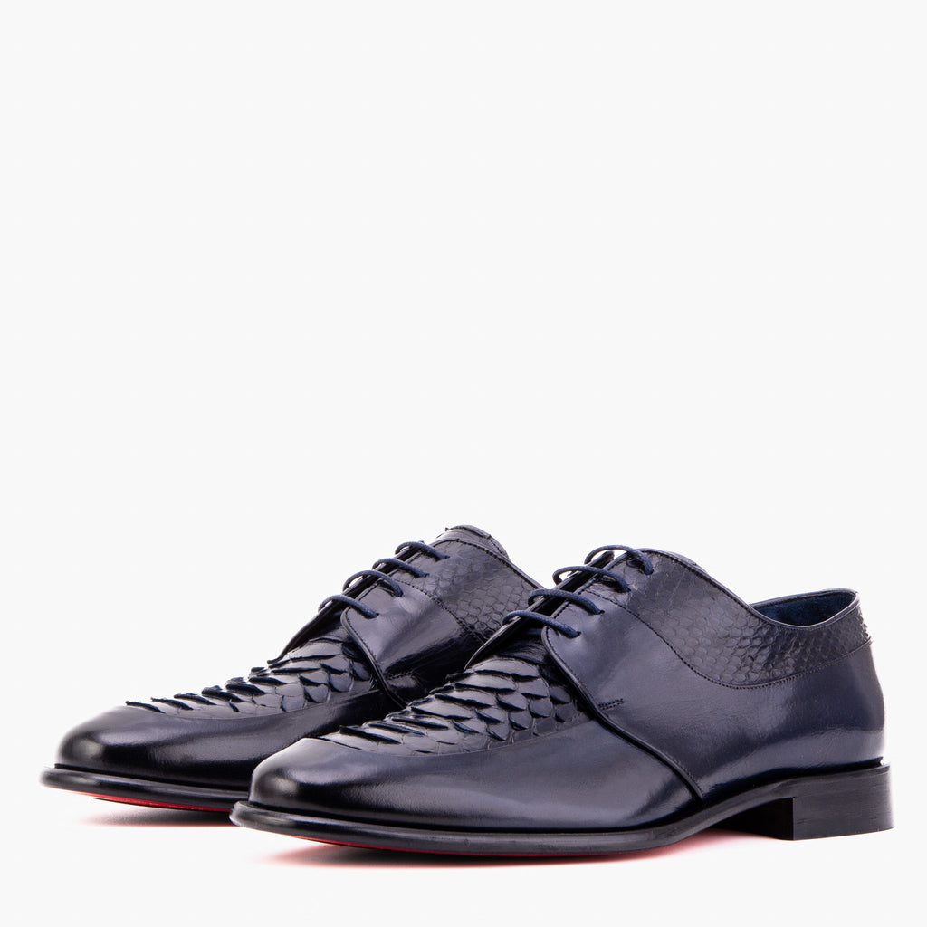 The Arven Navy Snake Leather Men Shoe