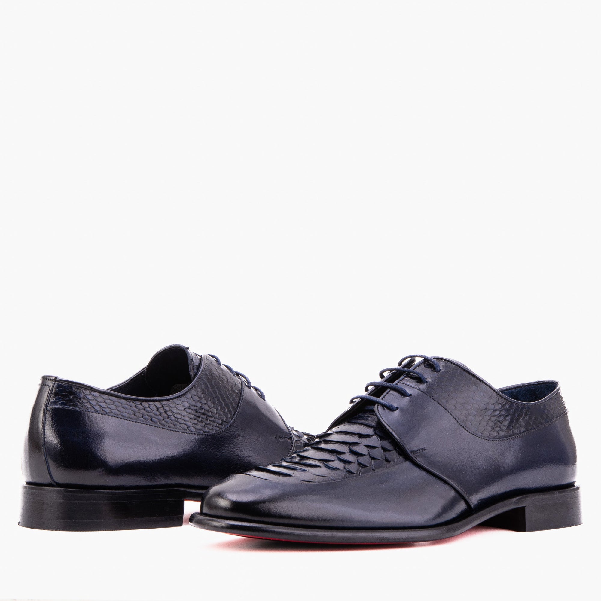 The Arven Navy Snake Leather Men Shoe