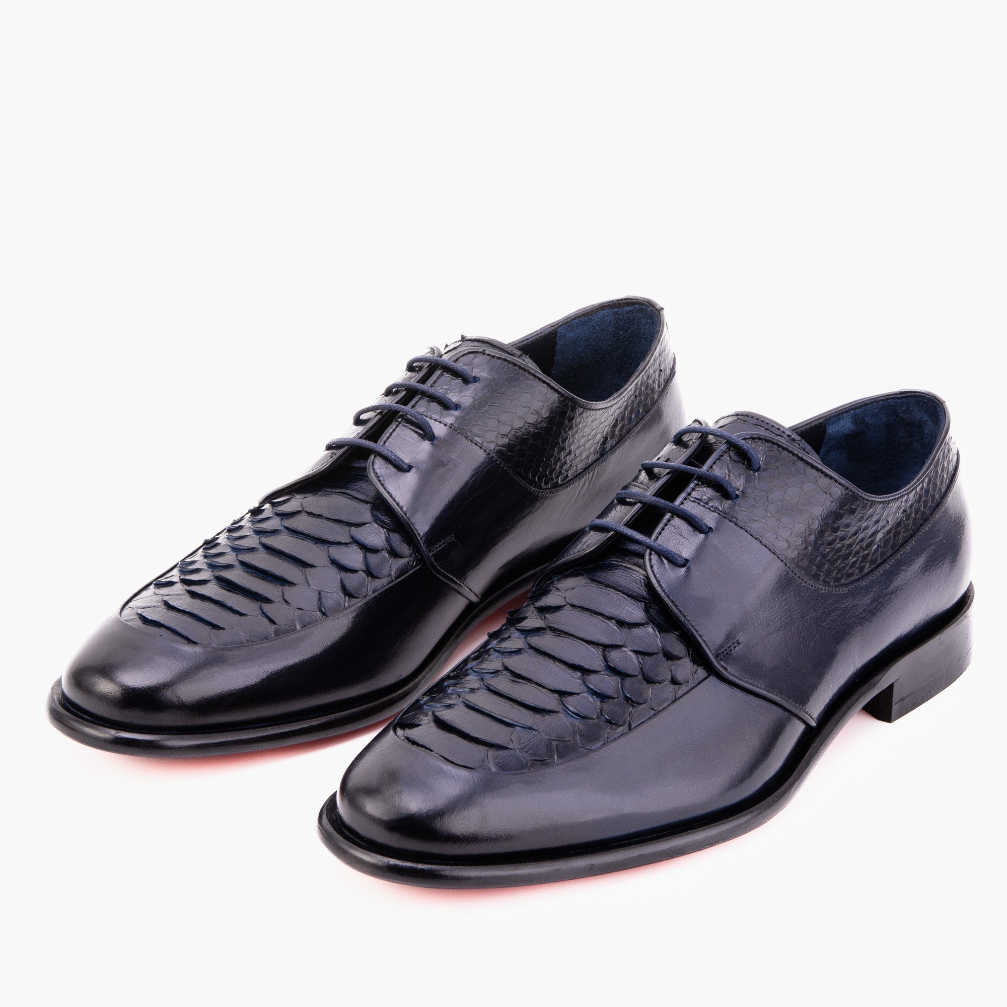 The Arven Navy Snake Leather Men Shoe