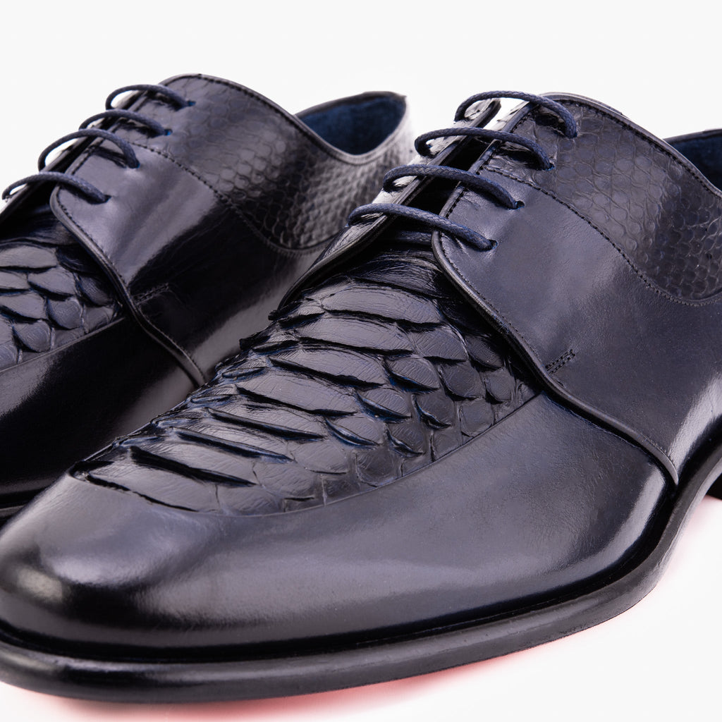 The Arven Navy Snake Leather Men Shoe