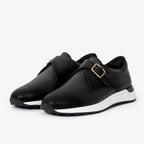 The Luxe Black Buffalo Leather Women Sneaker