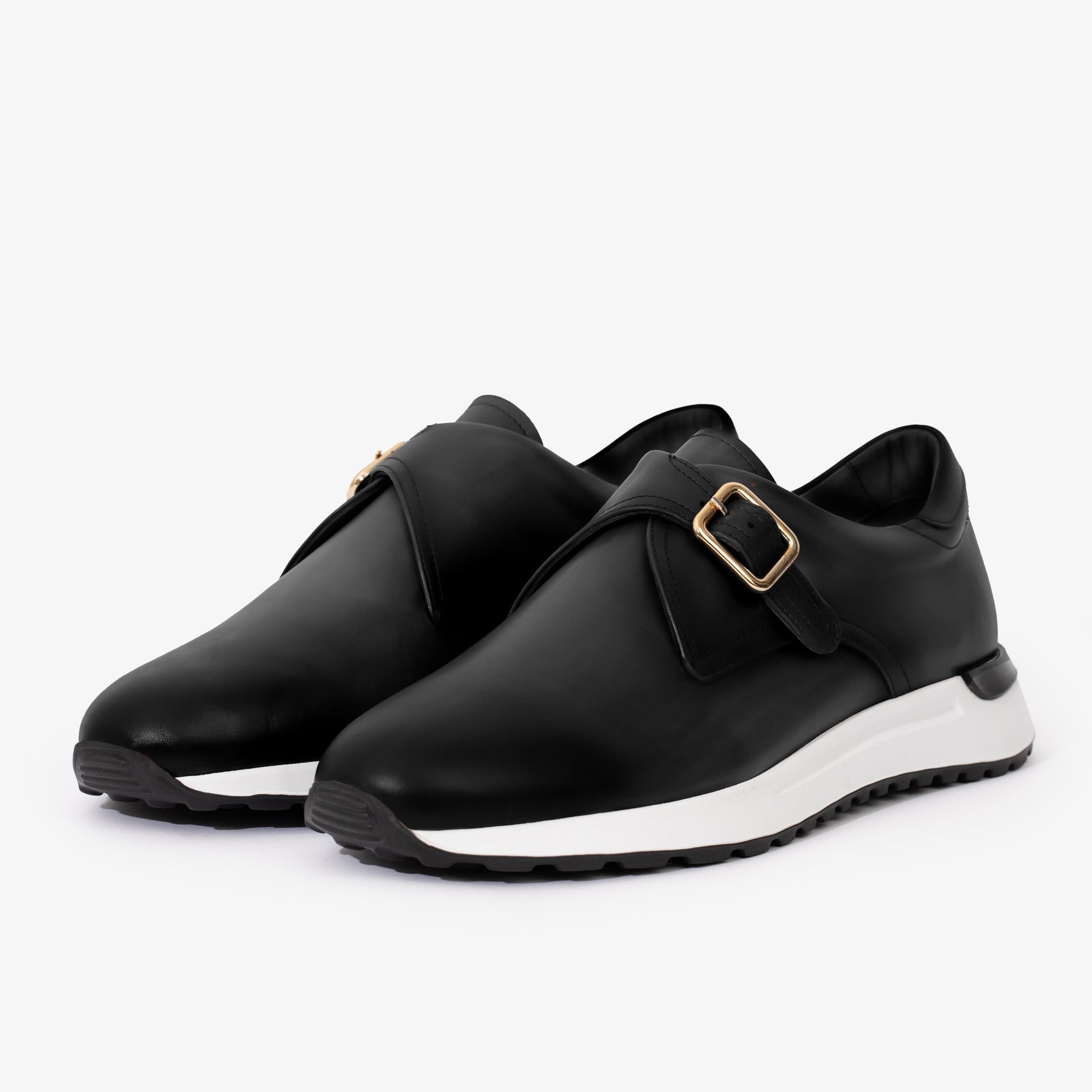 The Luxe Black Buffalo Leather Women Sneaker