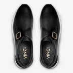 The Luxe Black Buffalo Leather Women Sneaker