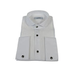 Men CEREMONIA Formal Cotton Shirt Round Wingtip Slim Fit Turkey #ABT 13 White