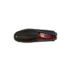 Genuine Ostrich and Ostrich Leg Exotic Driver Shoes Alba Black