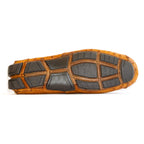 Genuine Ostrich and Ostrich Leg Exotic Driver Shoes Alba Brandy