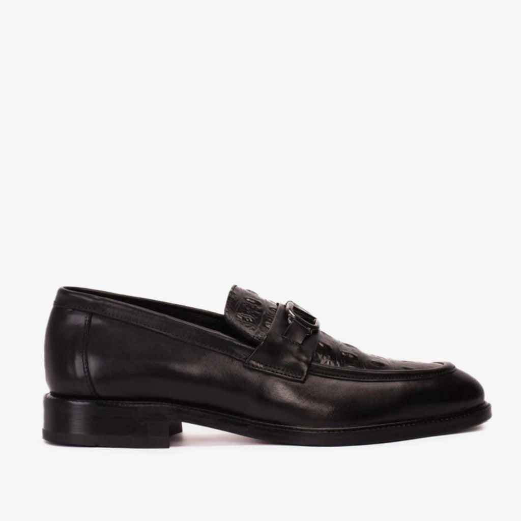 Vinci Amsterdam Black Bit Loafer Men Leather Shoes