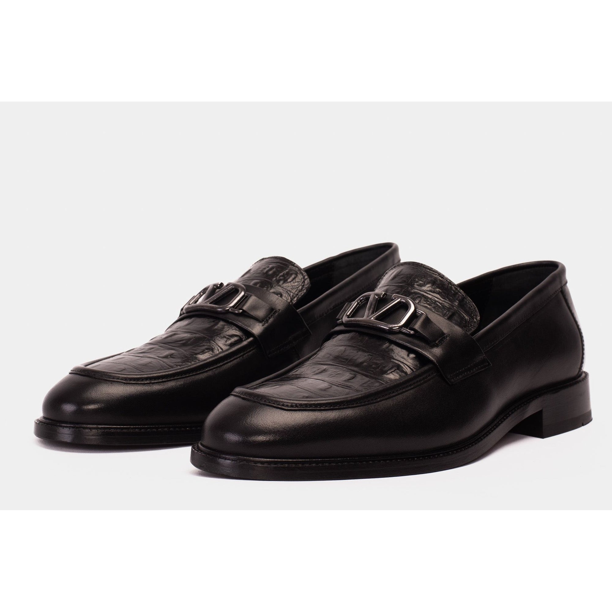 Vinci Amsterdam Black Bit Loafer Men Leather Shoes