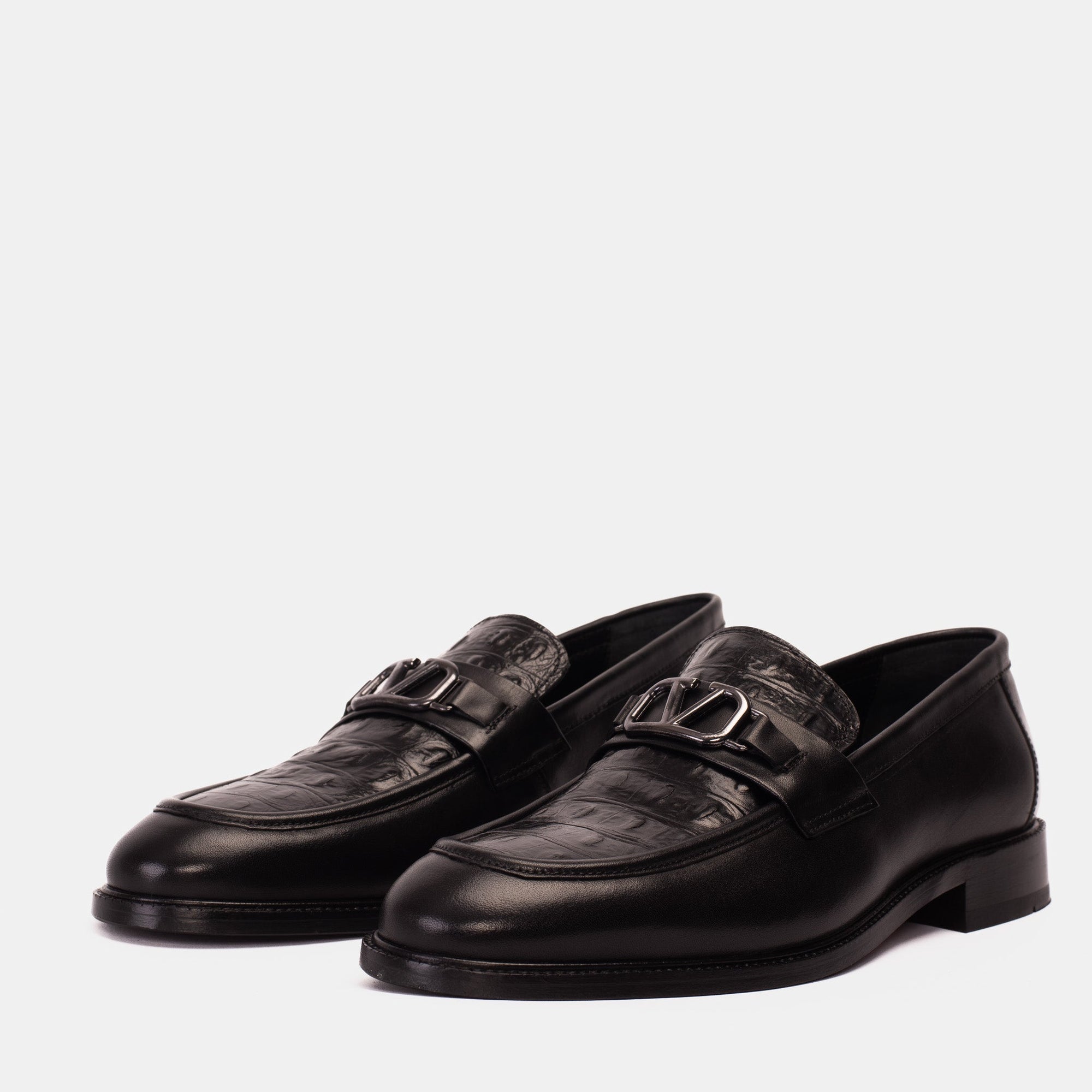 Vinci Amsterdam Black Bit Loafer Men Leather Shoes