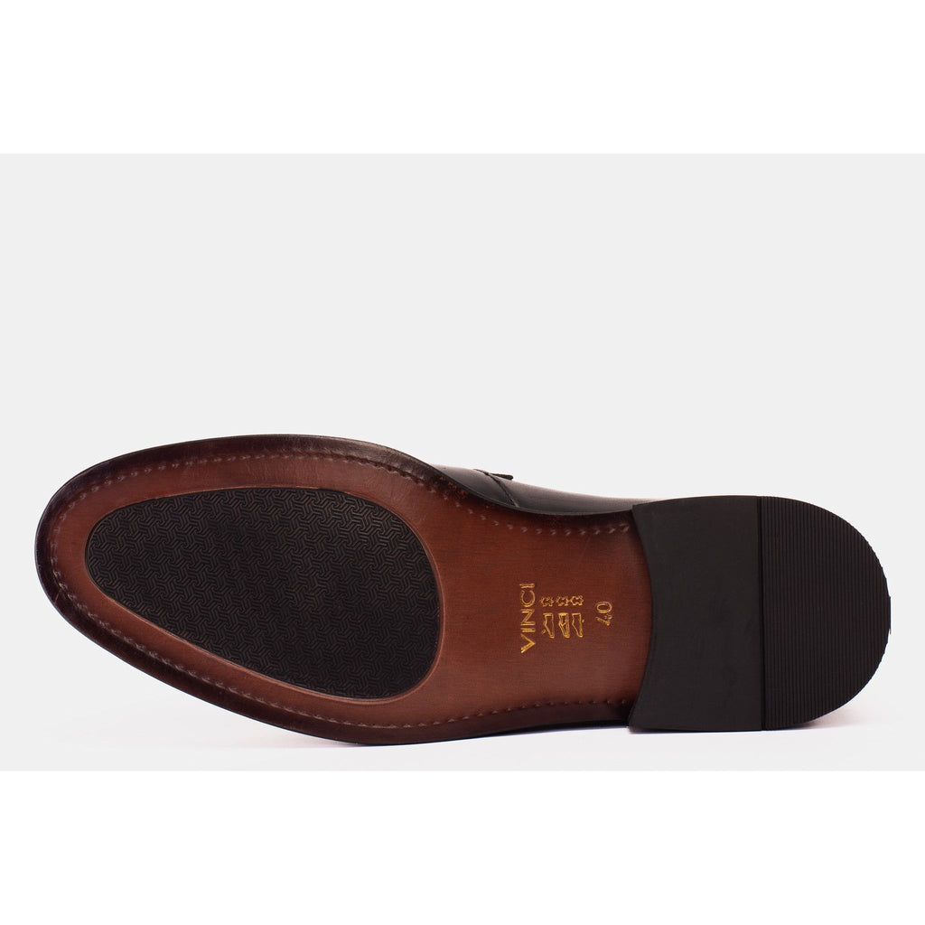 Vinci Amsterdam Black Bit Loafer Men Leather Shoes