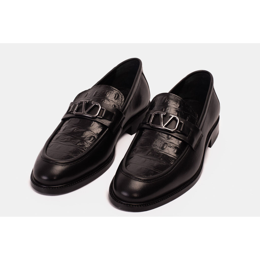Vinci Amsterdam Black Bit Loafer Men Leather Shoes