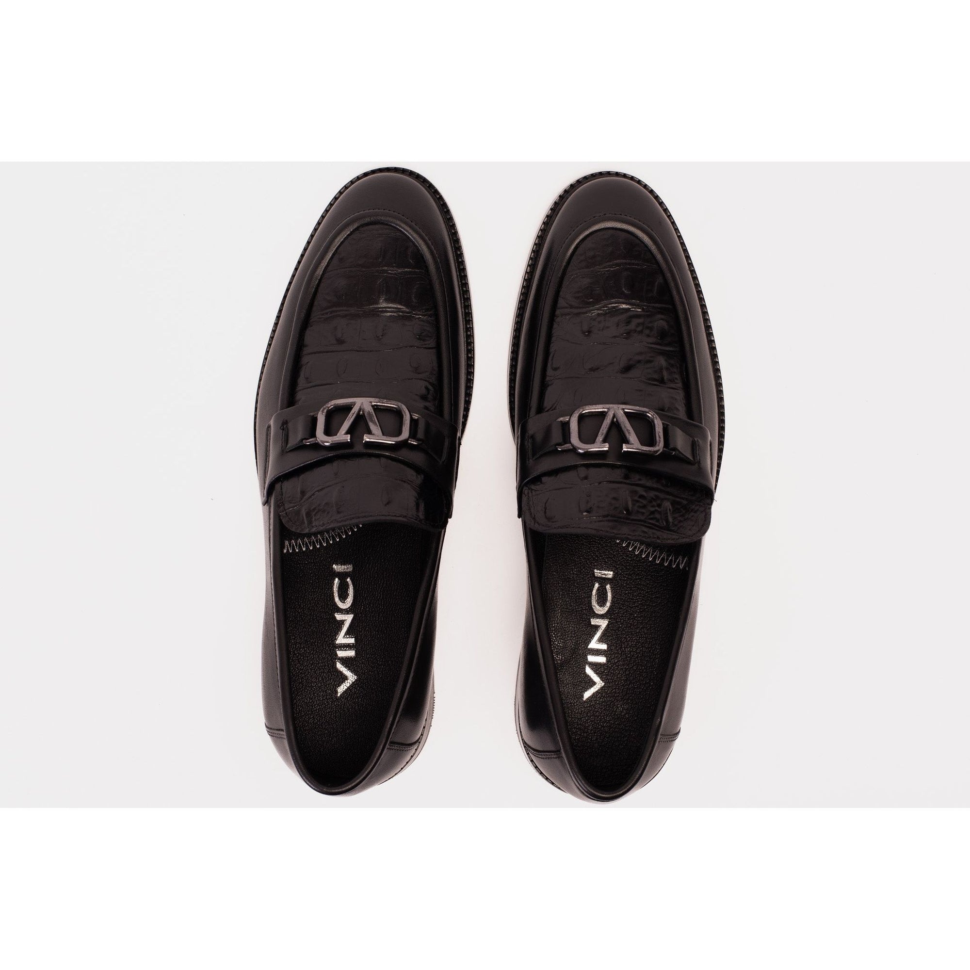 Vinci Amsterdam Black Bit Loafer Men Leather Shoes