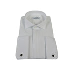 Men CEREMONIA Formal Cotton Shirt Wingtip Slim Fit Turkey #ATC 13 White Pleated