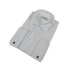 Men CEREMONIA Formal Cotton Shirt Wingtip Slim Fit Turkey #ATC 13 White Pleated