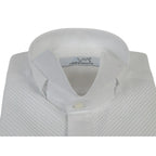 Men CEREMONIA Formal Cotton Shirt Wingtip Slim Fit Turkey #ATC 13 White Pleated