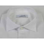 Men CEREMONIA Formal Cotton Shirt Wingtip Slim Fit Turkey #ATC 13 White Pleated