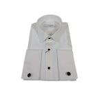 Men CEREMONIA Formal Tux Cotton Shirt Slim Fit Turkey #ATK 13 White Corded