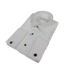 Men CEREMONIA Formal Tux Cotton Shirt Slim Fit Turkey #ATK 13 White Corded