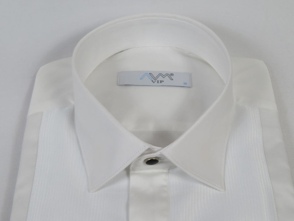 Men CEREMONIA Formal Tux Cotton Shirt Slim Fit Turkey #ATK 13 White Corded