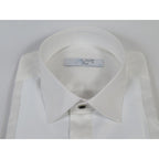 Men CEREMONIA Formal Tux Cotton Shirt Slim Fit Turkey #ATK 13 White Corded