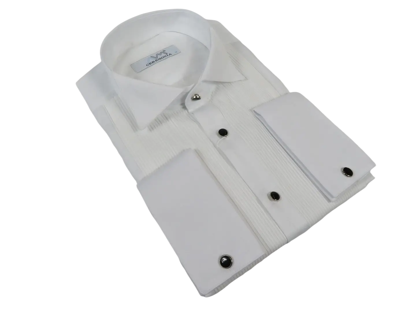 Men CEREMONIA Formal Cotton Shirt Wingtip Slim Fit Turkey #ATP 13 White