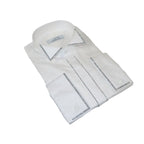 Men CEREMONIA Formal Cotton Shirt Rhinestone Slim Fit Turkey #ATS 13 White