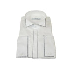 Men CEREMONIA Formal Cotton Shirt Rhinestone Slim Fit Turkey #ATS 13 White