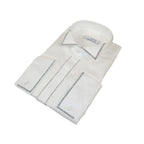 Men CEREMONIA Formal Cotton Shirt Rhinestone Slim Fit Turkey #ATS 13 White
