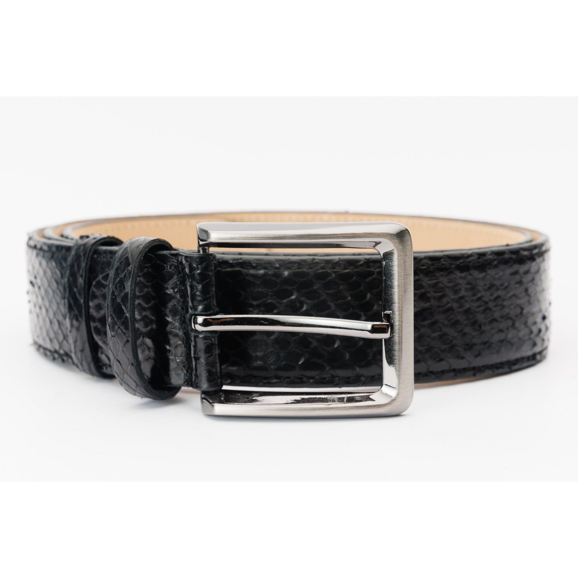 The Boss Black Snake Leather Belt