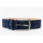 The Bari Navy Suede Leather Belt