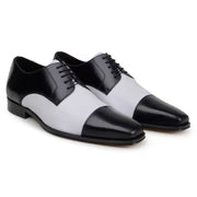Belvedere Studio Alexander Genuine Italian Deerskin Derby Black/White